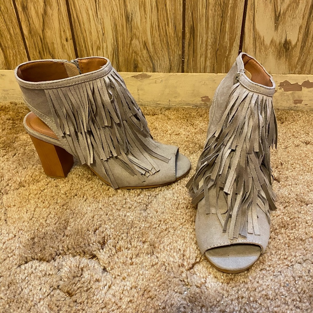 open toe booties